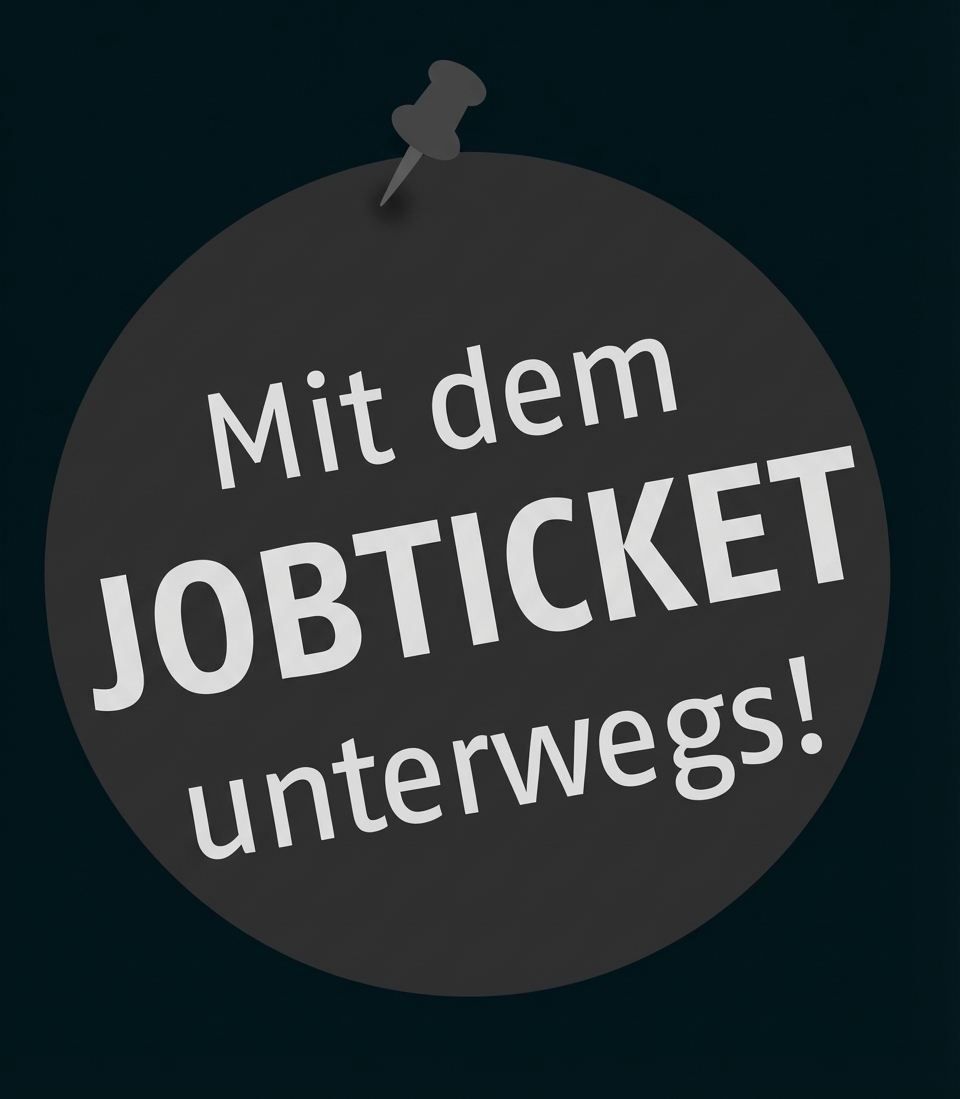 Sticker mit Text Mit dem JOBTICKET unterwegs!